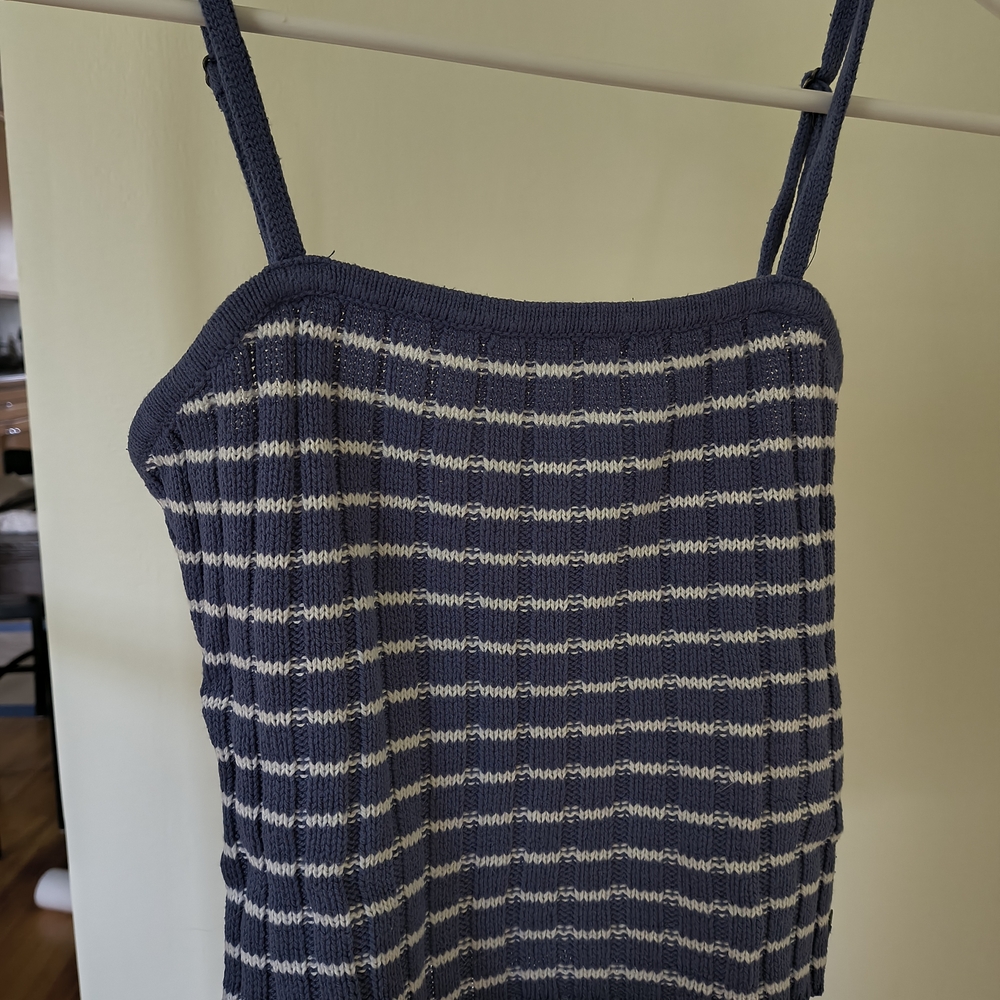 Roxy Navy and White Knit Tank